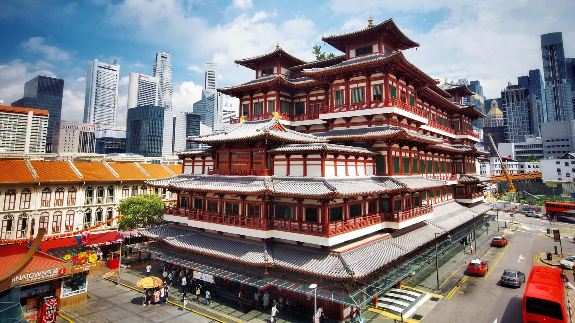 Chinatown Singapore Buddha Tooth Relic Temple Wallpaper