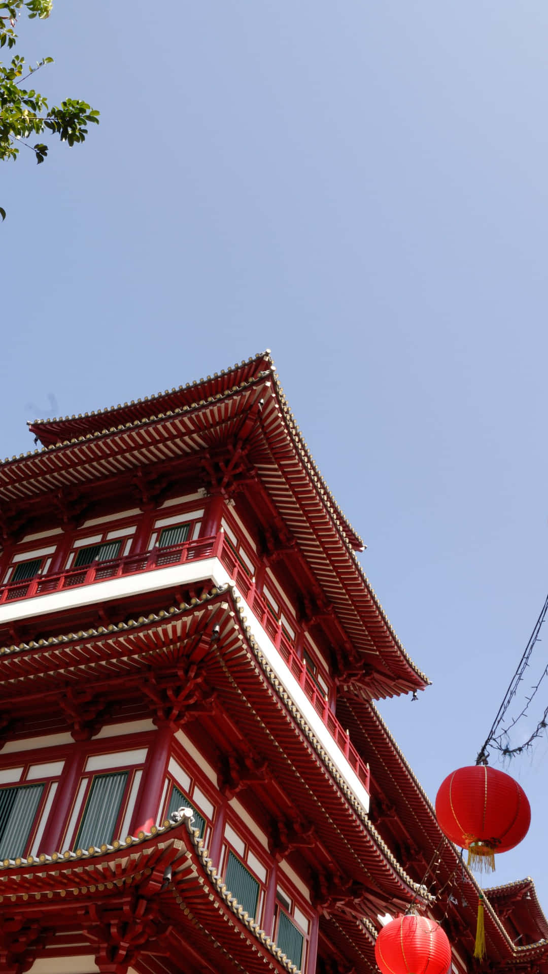 Chinatown Singapore Red Building Wallpaper