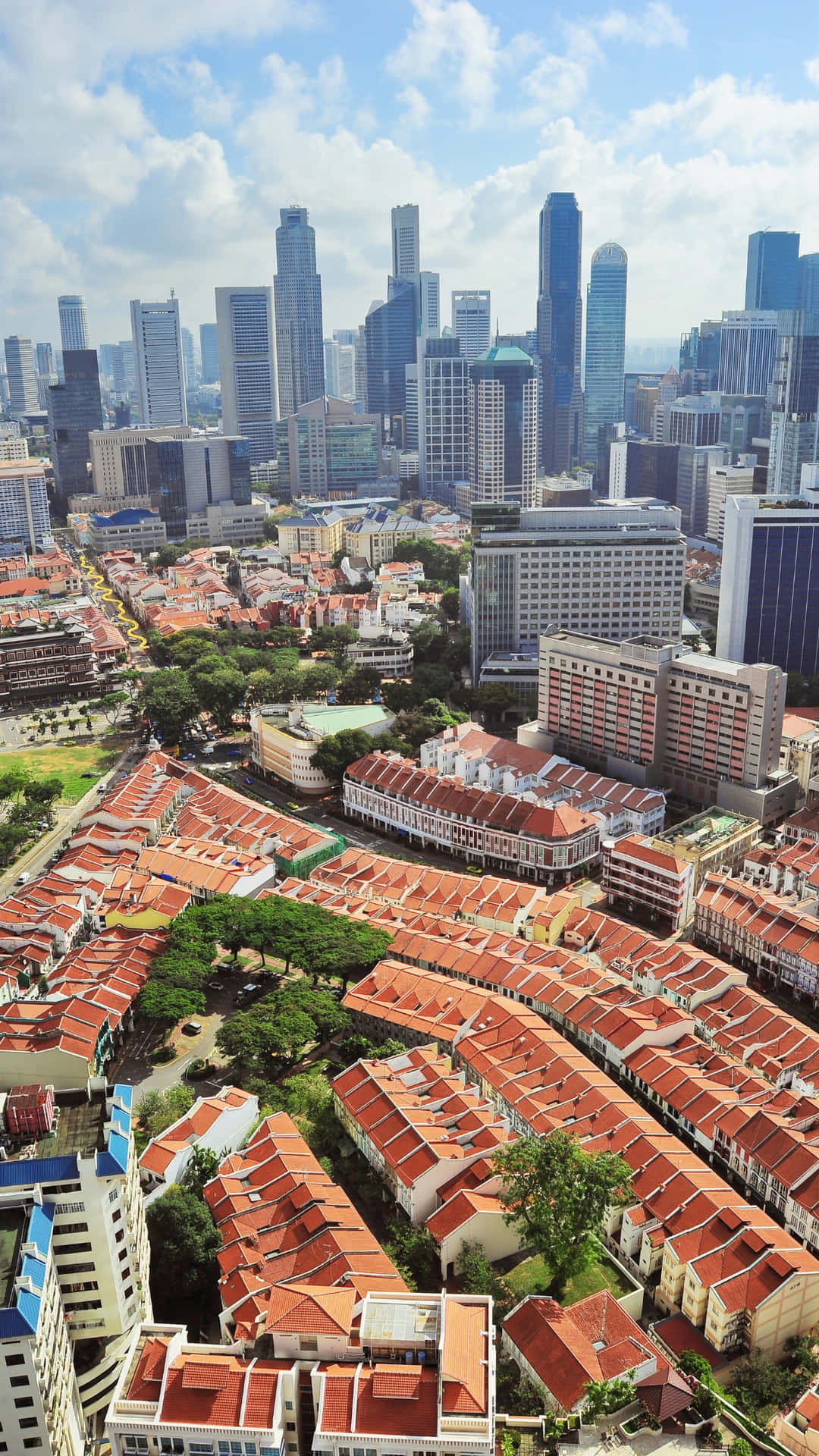 Chinatown Singapore Skyline Contrast Wallpaper