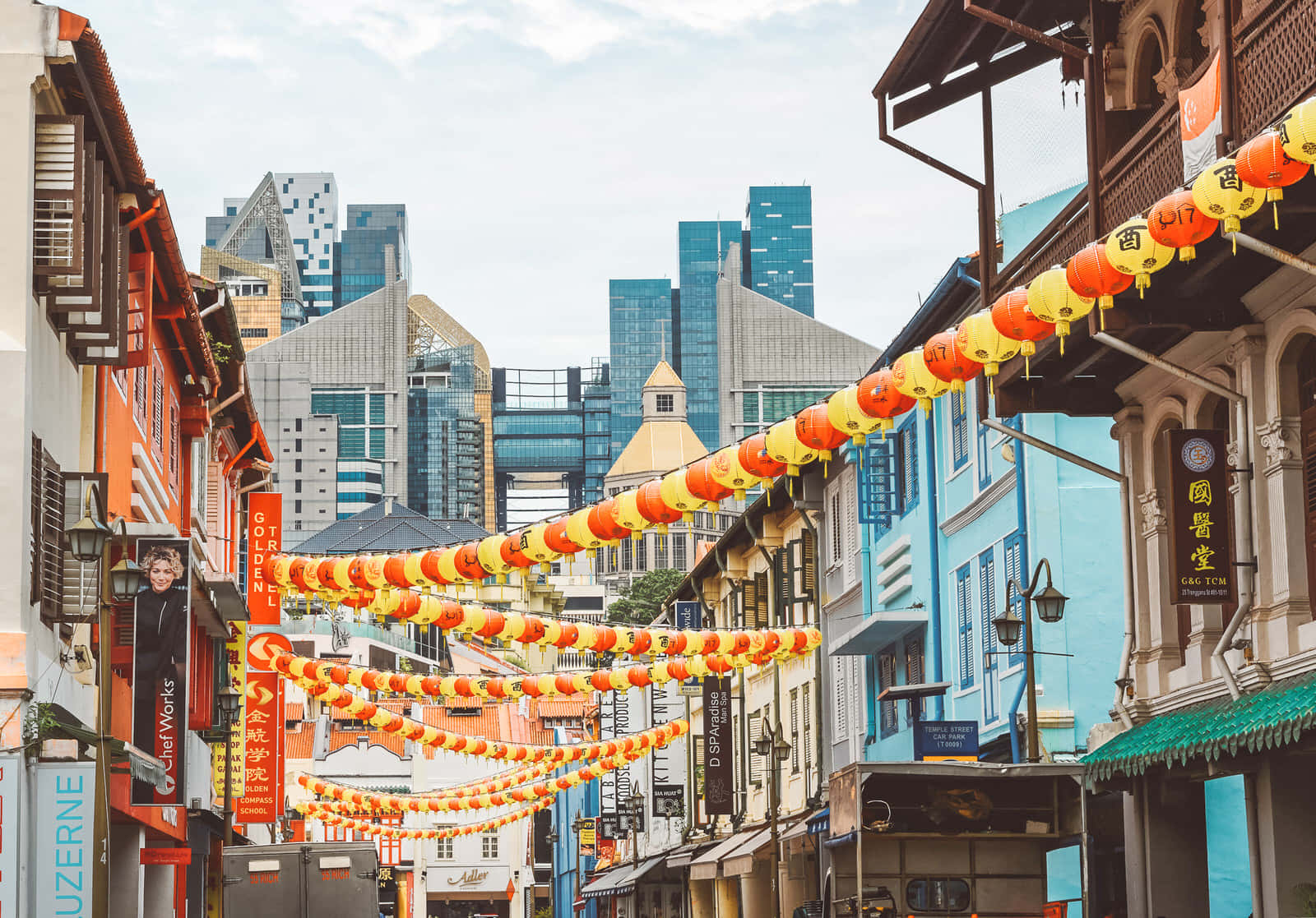 Chinatown Singapore Street View Wallpaper