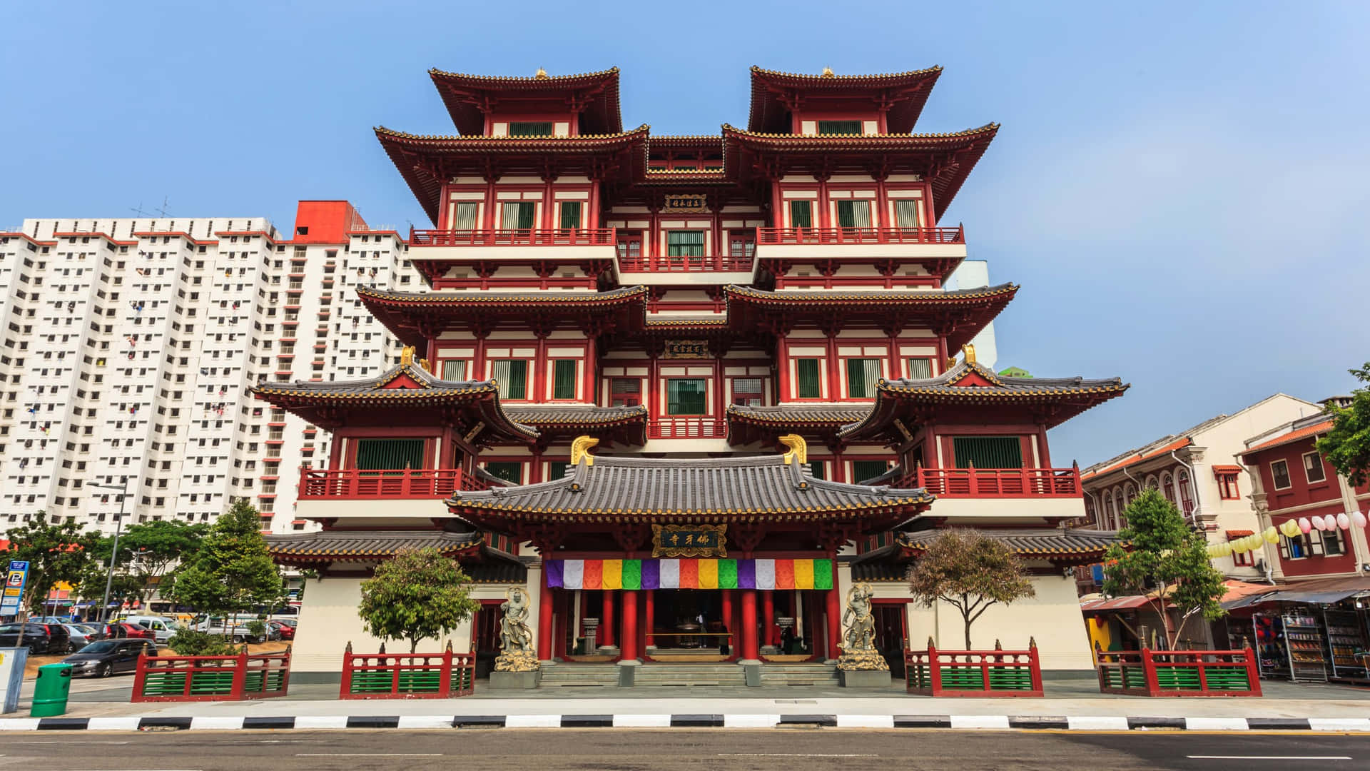 Chinatown Singapore Traditional Architecture Wallpaper