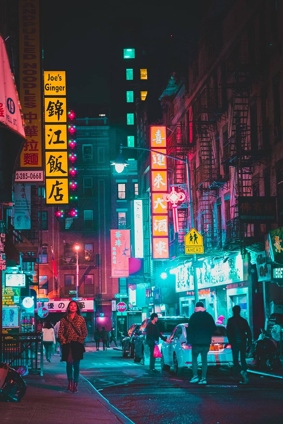 Lucesde La Calle De Chinatown. Fondo de pantalla