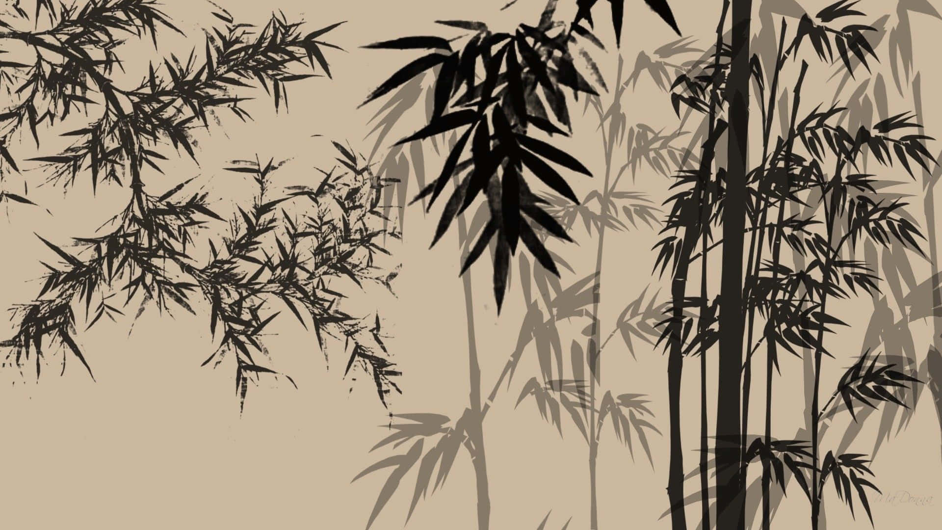 Bosquede Bambú Chino En Otoño Fondo de pantalla