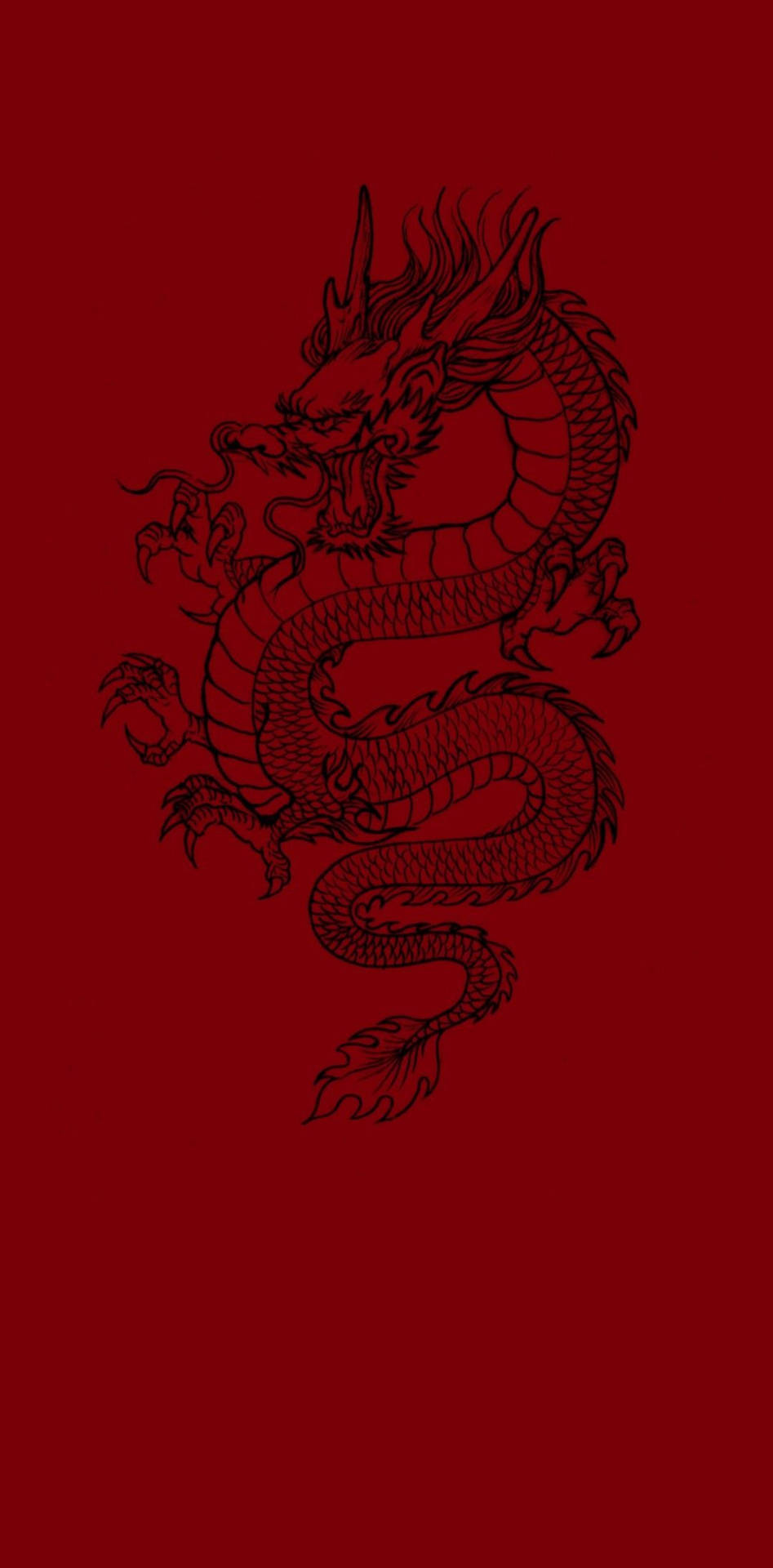 Chinese Dark Red Dragon Wallpaper