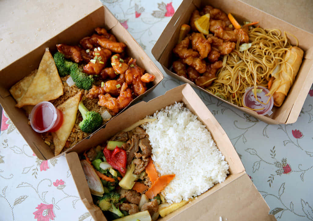 A Box Of Food With A Variety Of Food Inside
