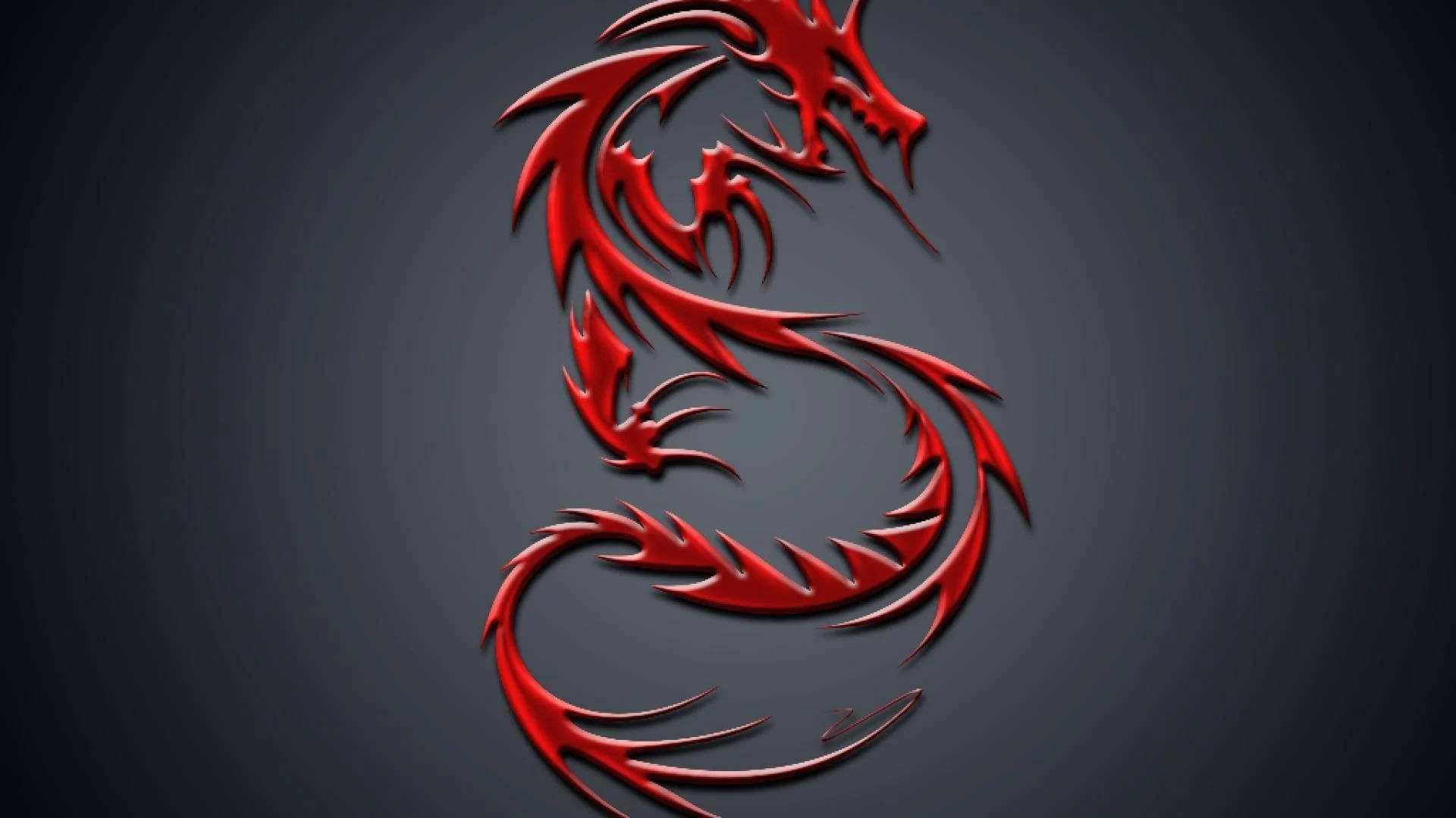 Chinese Gray Red Dragon Wallpaper