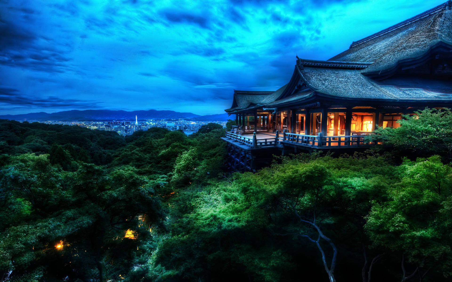 Chinese House On Mountain Top Wallpaper