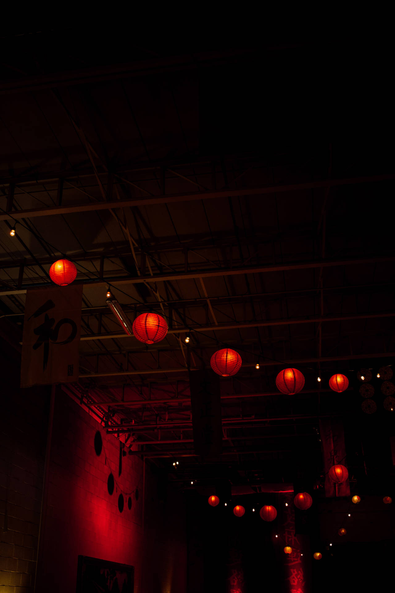 Chinese Lanterns Strings Wallpaper
