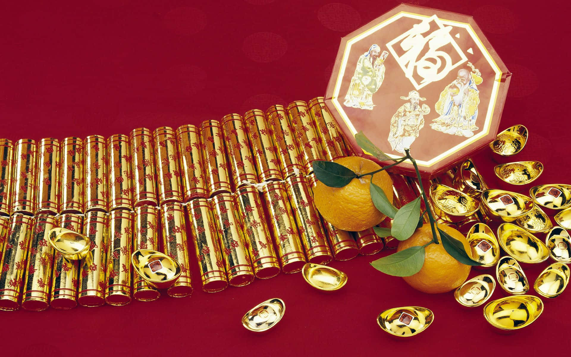 Chinese New Year 2022 Golden Charms Wallpaper