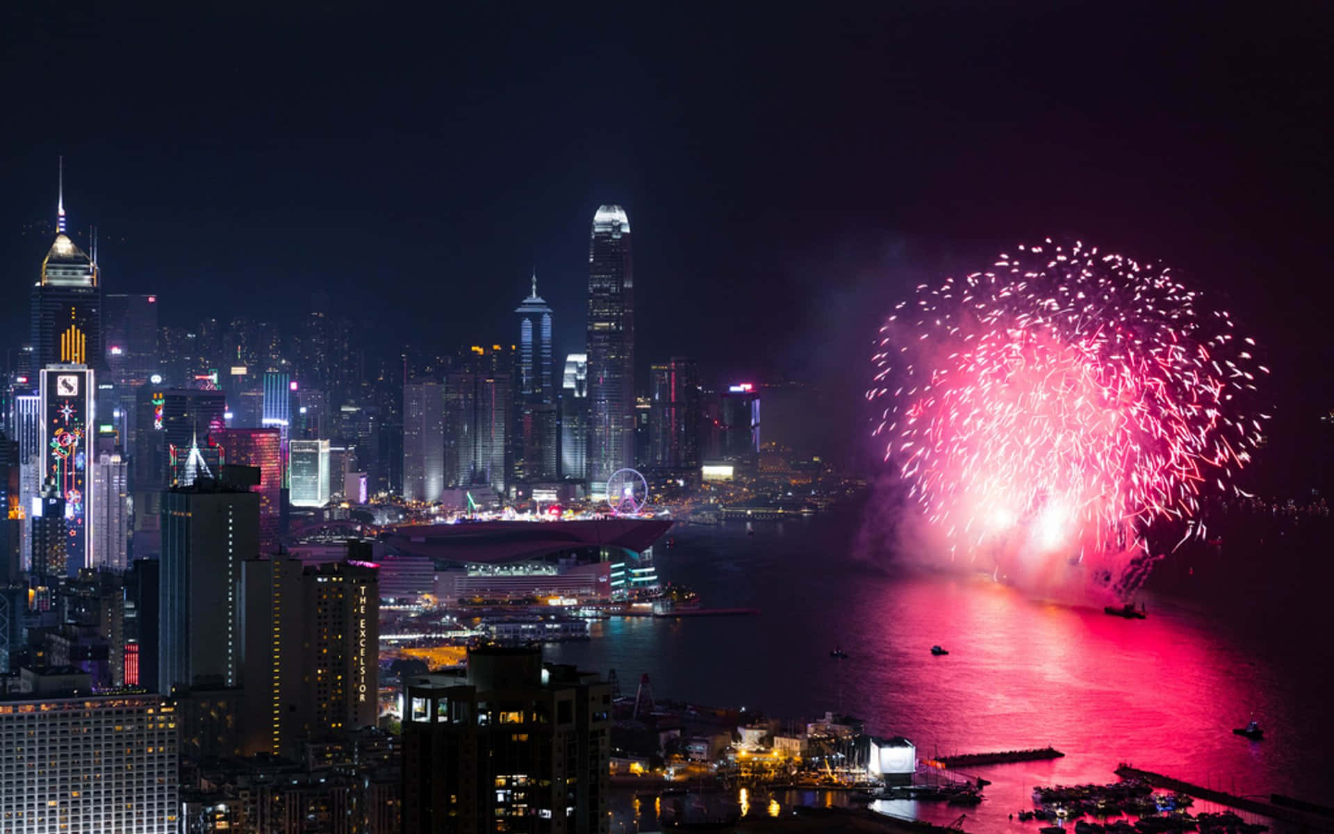 Kinesisk nytår 2022 rosa fyrværkeri tapet Wallpaper