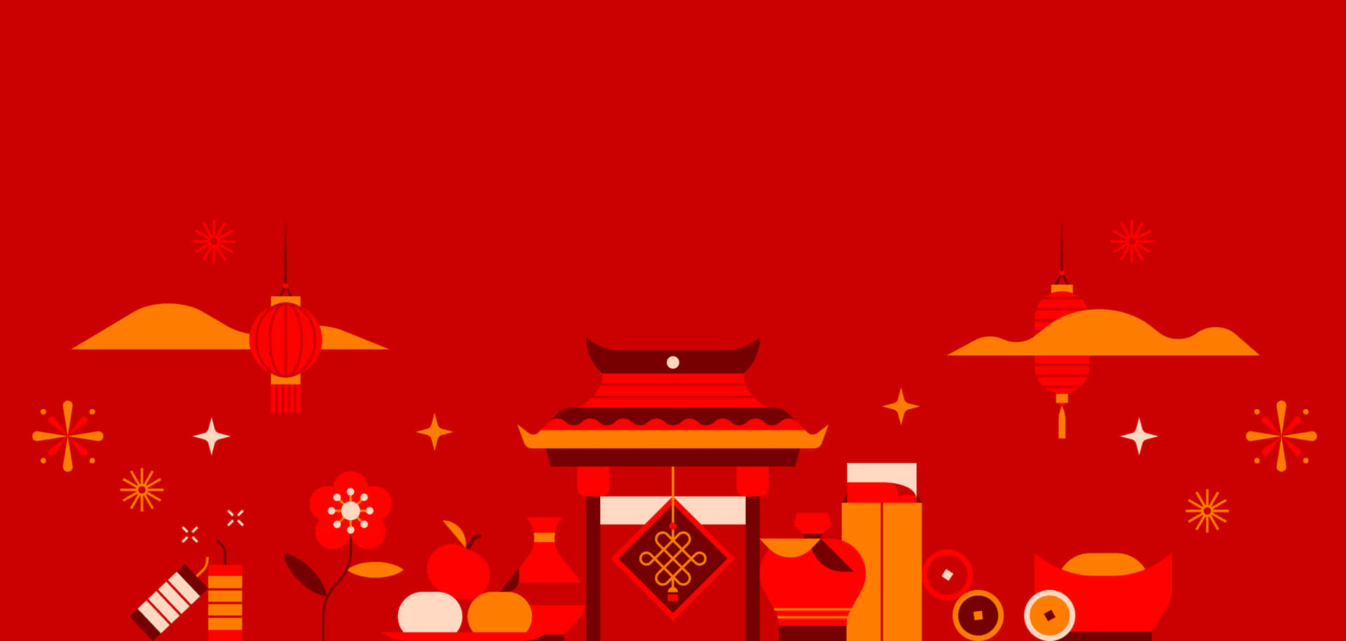 Kinesisk Nytår 2022 Rød Skabelon Wallpaper