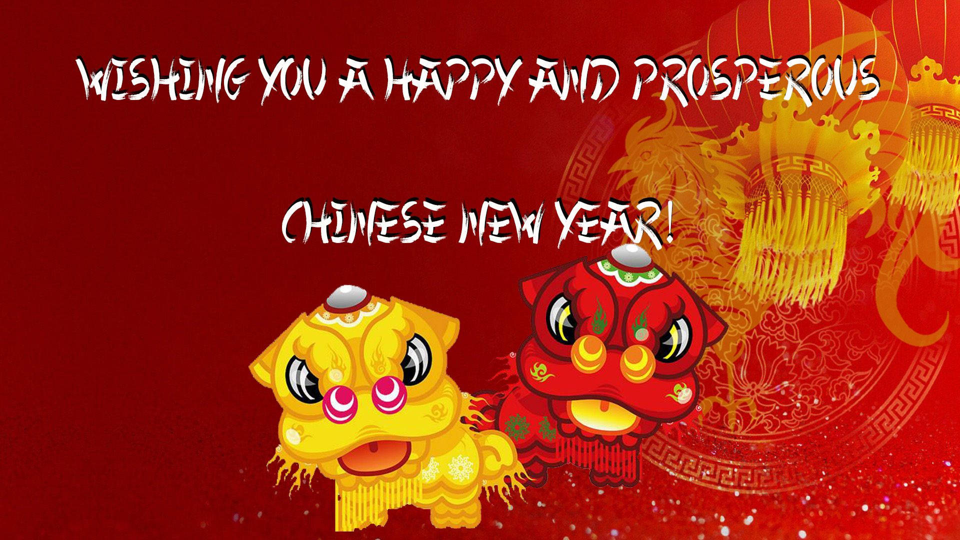 Chinese New Year Cartoon Lion Wallpaper