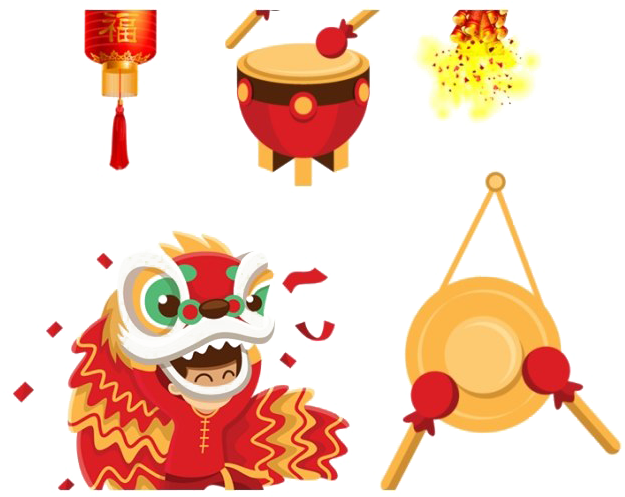 Chinese New Year Celebration Icons PNG