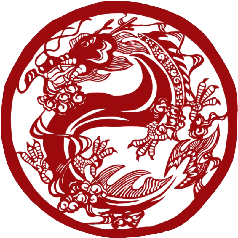 Chinese New Year Dragon Paper Cut Art PNG