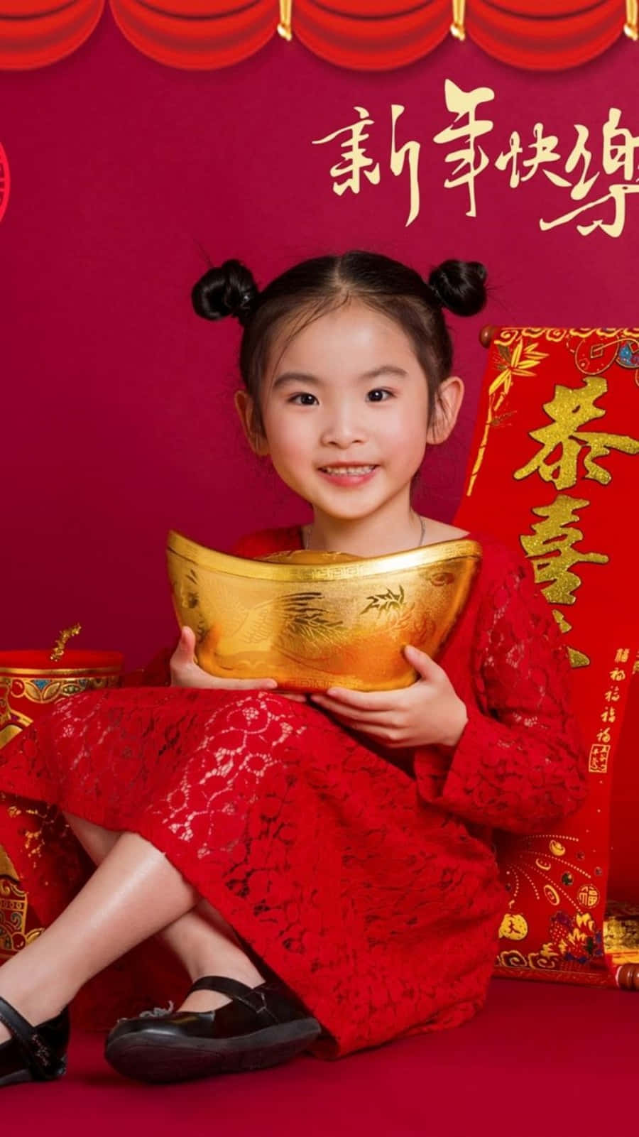 Läutensie Das Neue Jahr Mit Diesem Wunderschönen Chinesischen Neujahrsthema Für Ihren Iphone-hintergrund Ein. Wallpaper