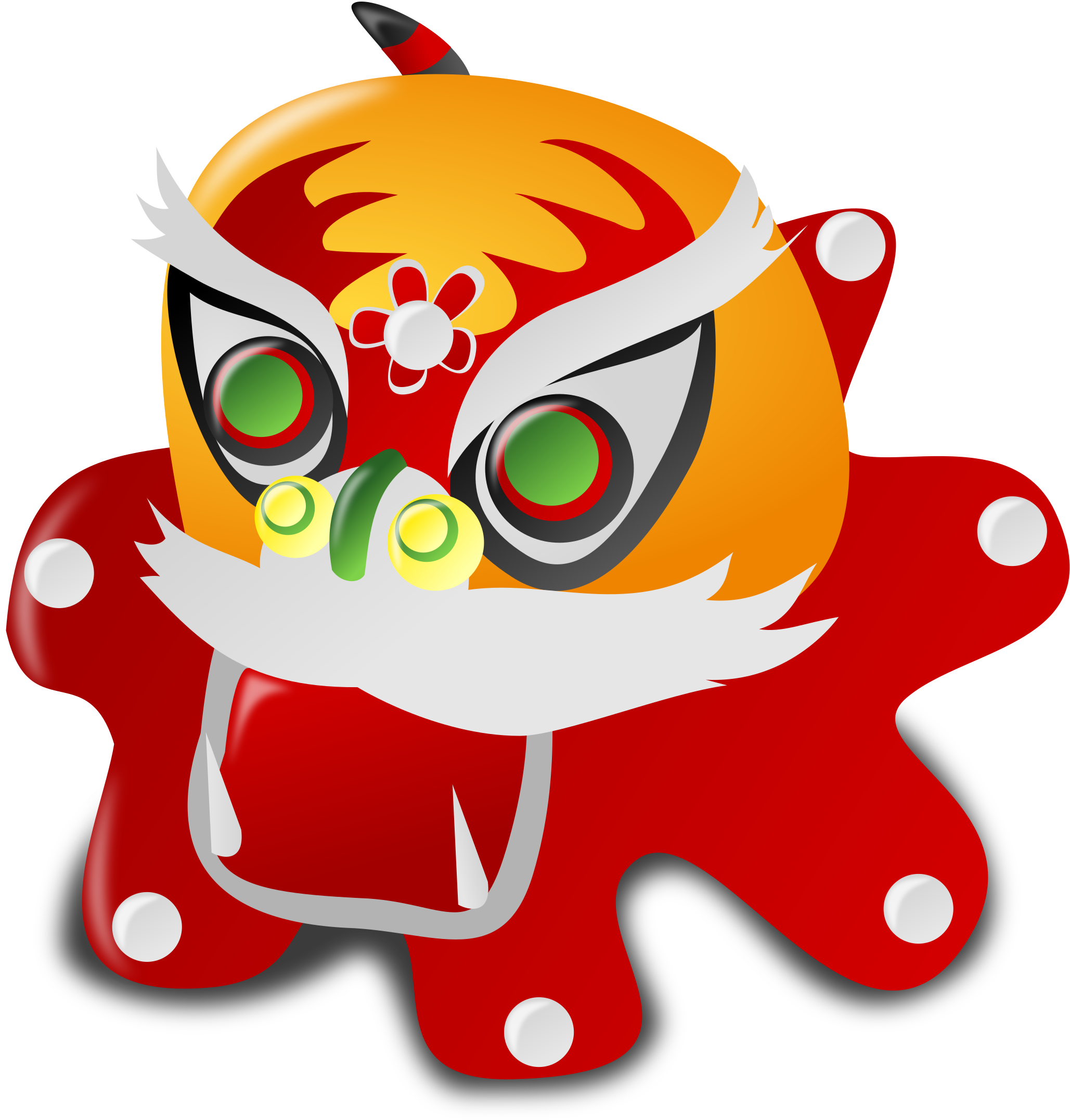 Chinese New Year Lion Dance Graphic PNG