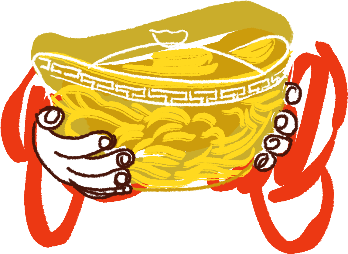 Chinese New Year Noodles Sketch PNG