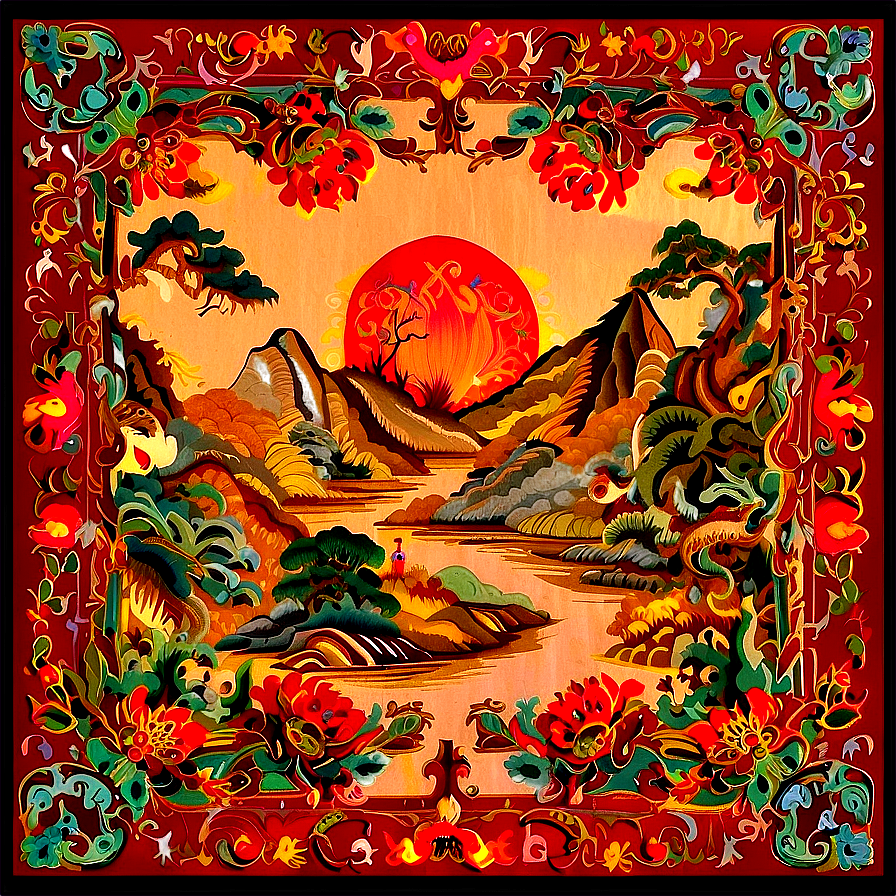 Chinese Tapestry Png 06252024 PNG