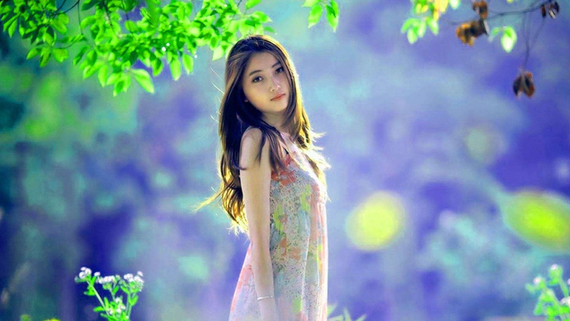 Chinese Woman In Sundress Background