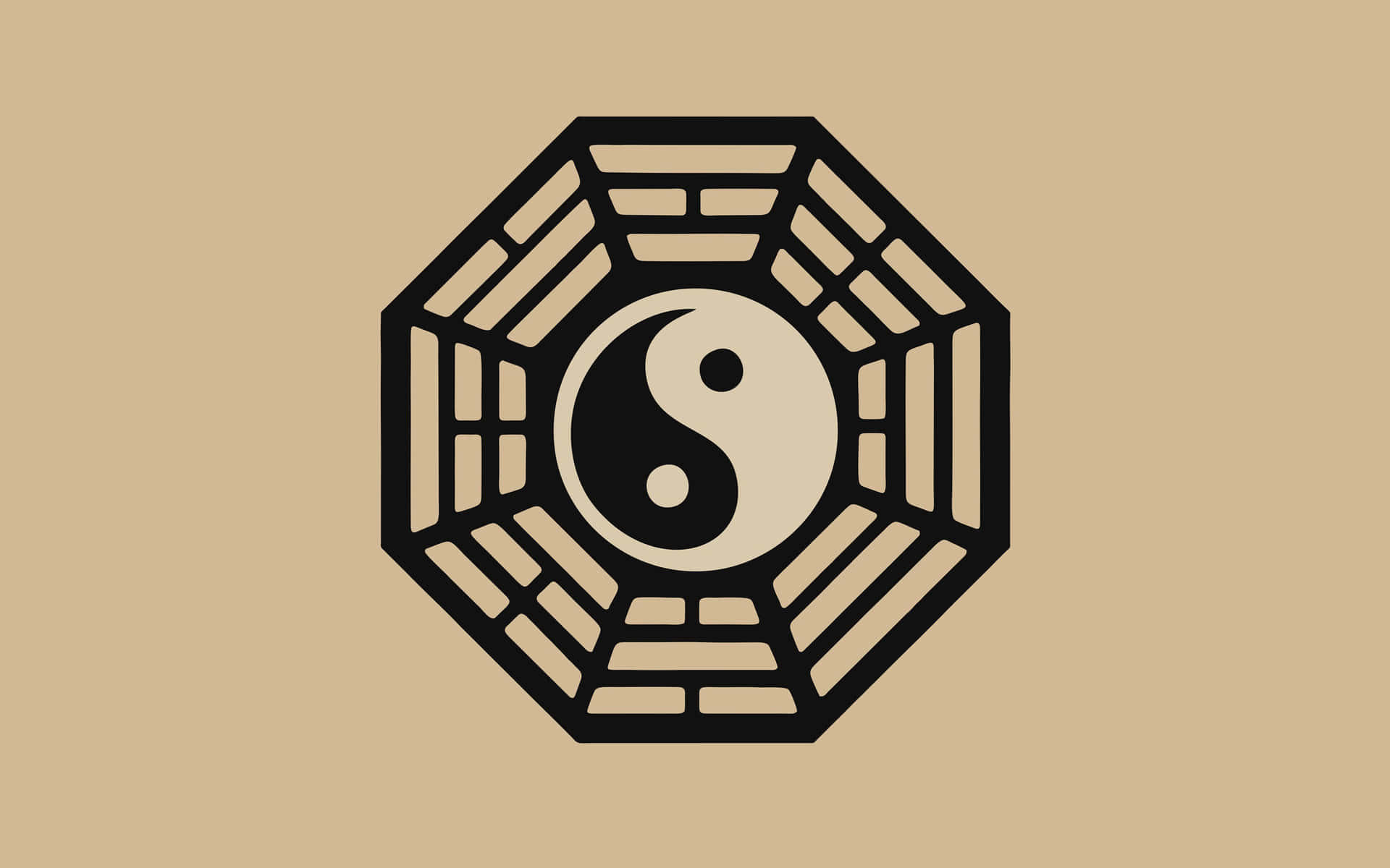 Chinese Yin Yang Bagua Symbol 4K Wallpaper