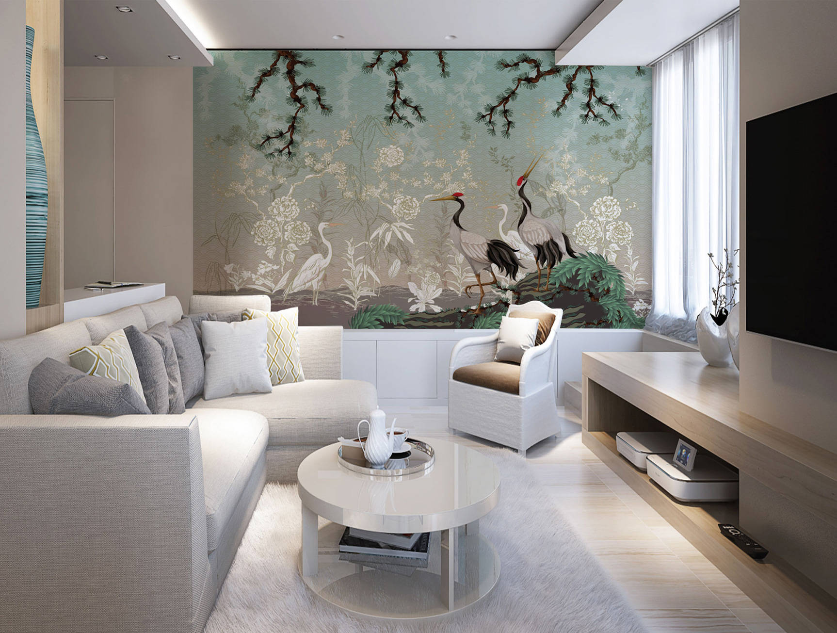 Chinoiserie Accent Wall Wallpaper