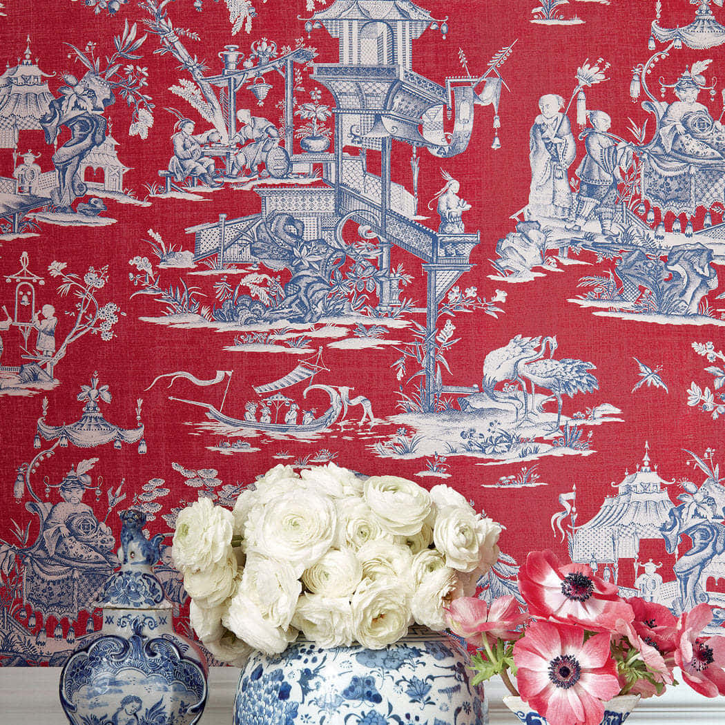 Chinoiserie Floral Still Life Wallpaper