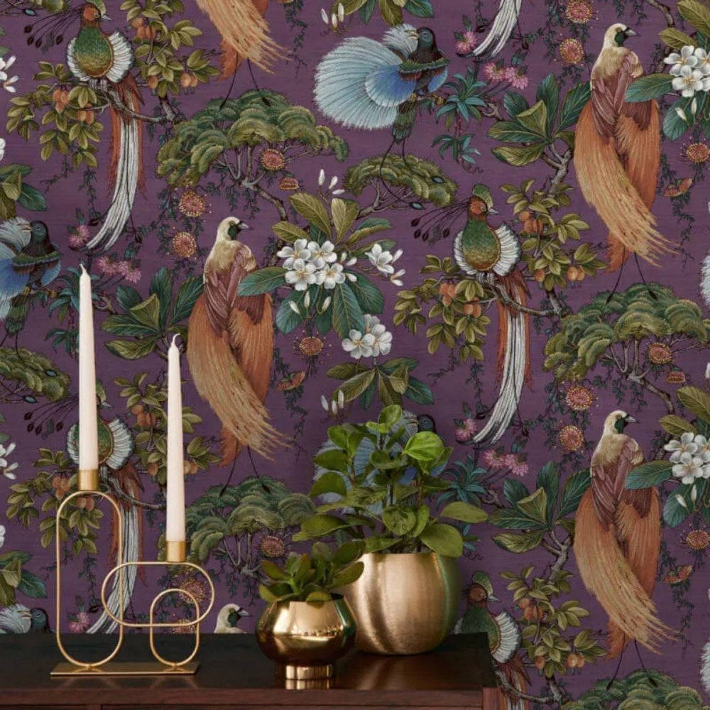 Chinoiserie Gold And Birds Wallpaper