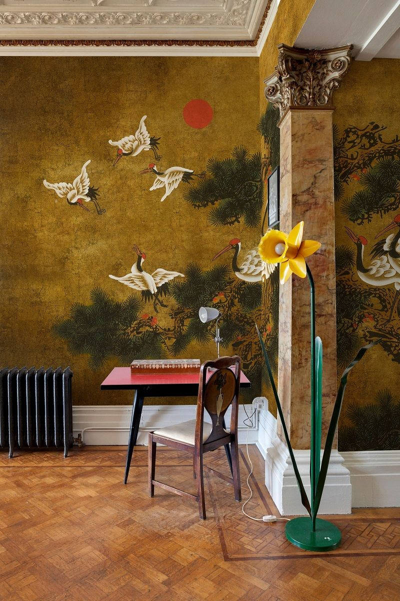 Chinoiserie Room Corner Wallpaper