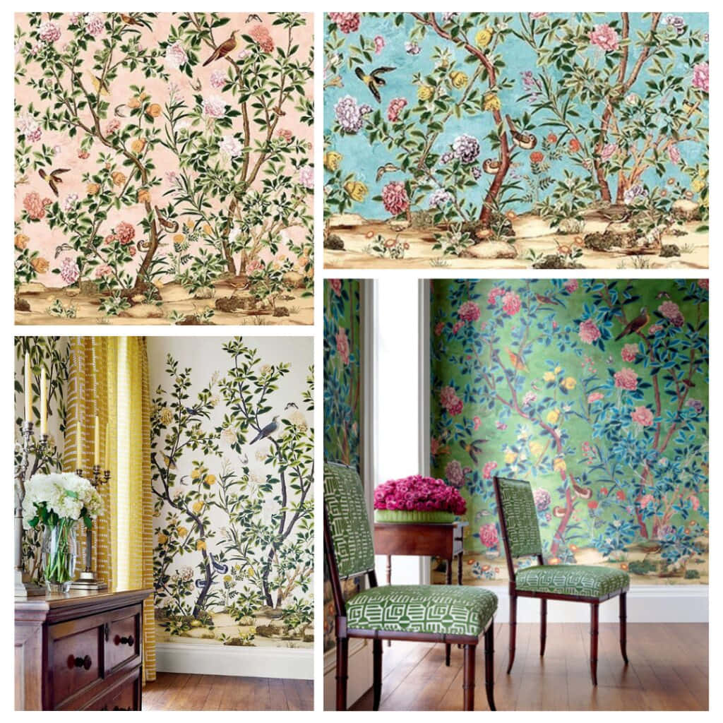 Chinoiserie Wallpaper Designs Collage Wallpaper