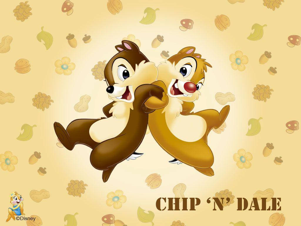 Chip N Dale Holding While Jumping Background