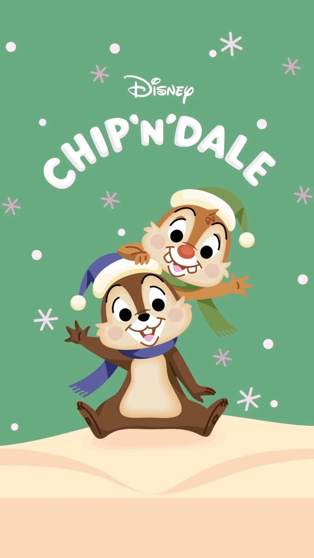 Chip N Dale In Christmas Season Background