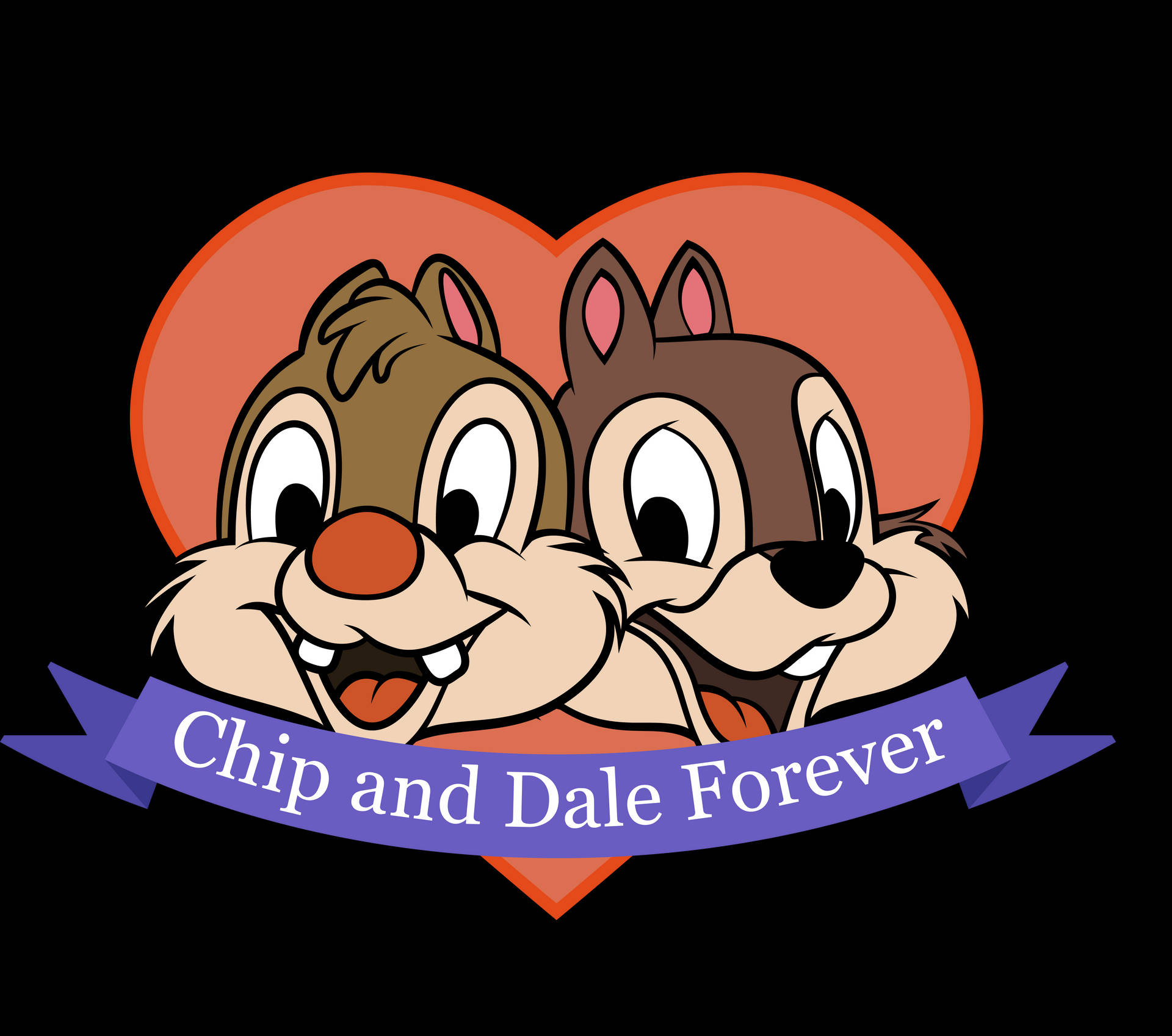 Chip N Dale On White Backdrop Background