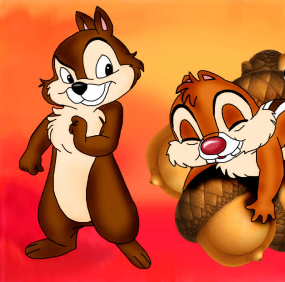 A Cartoon Of Two Chipmunks And A Squirrel