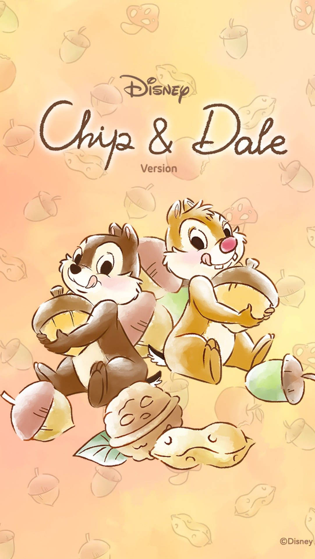 Chip N Dale Printed Pastel Background Picture