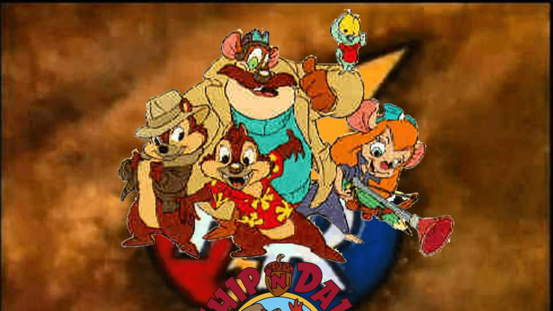 Chip N Dale Rescue Rangers Complete Gang Wallpaper