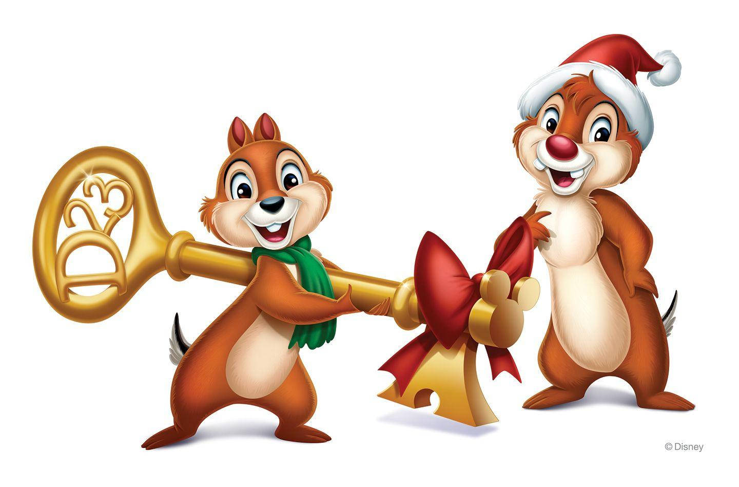 Chip N Dale With Gold Key Picture