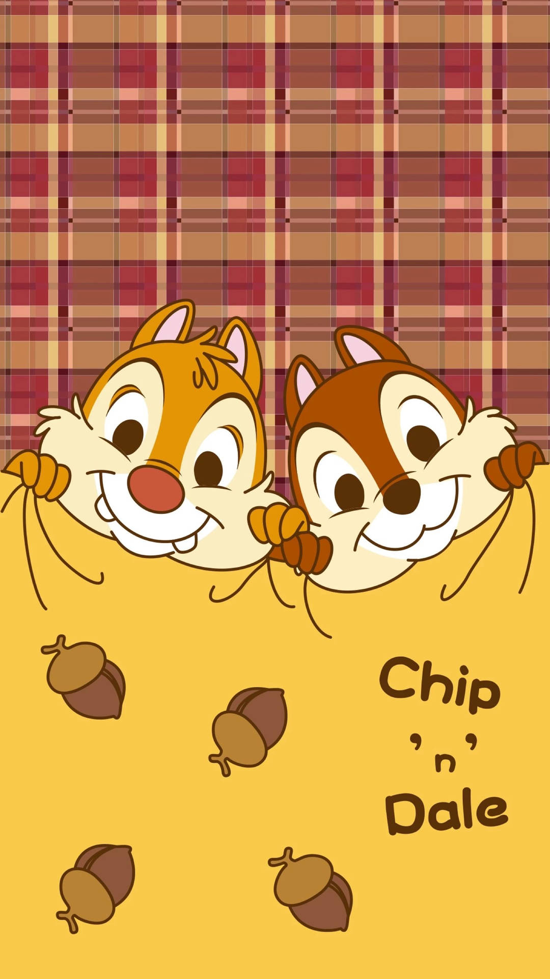 Chip N Dale With Yellow Blanket Background