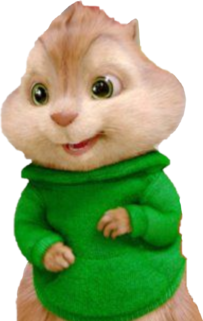 Chipmunkin Green Sweater PNG