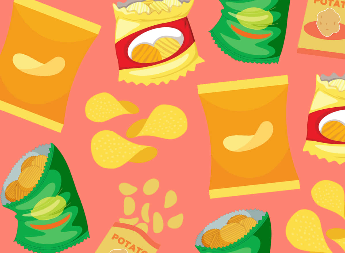Chips Potato Snacks Vector Artwork Wallpaper