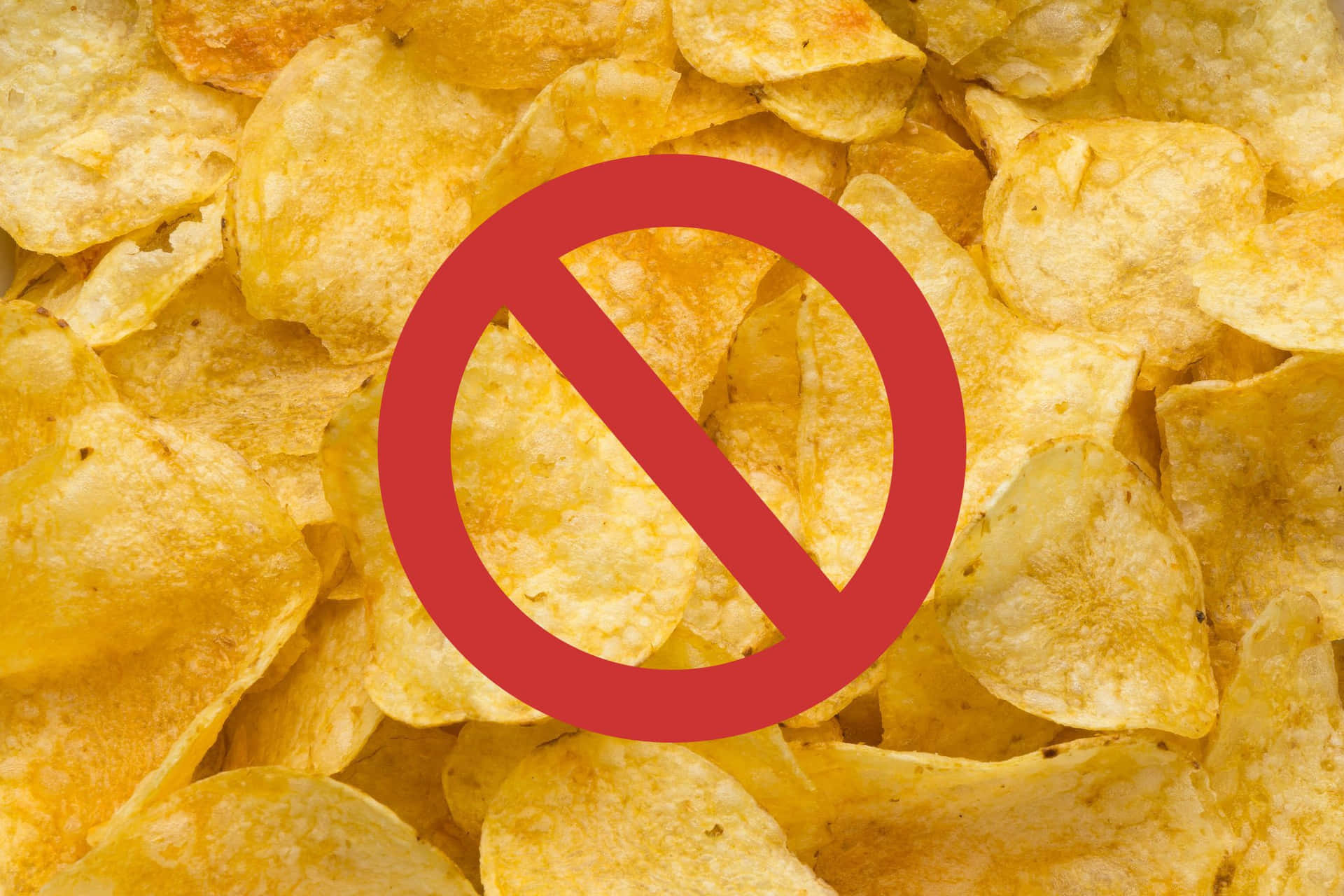 Chips Snacks Warning Sign Wallpaper