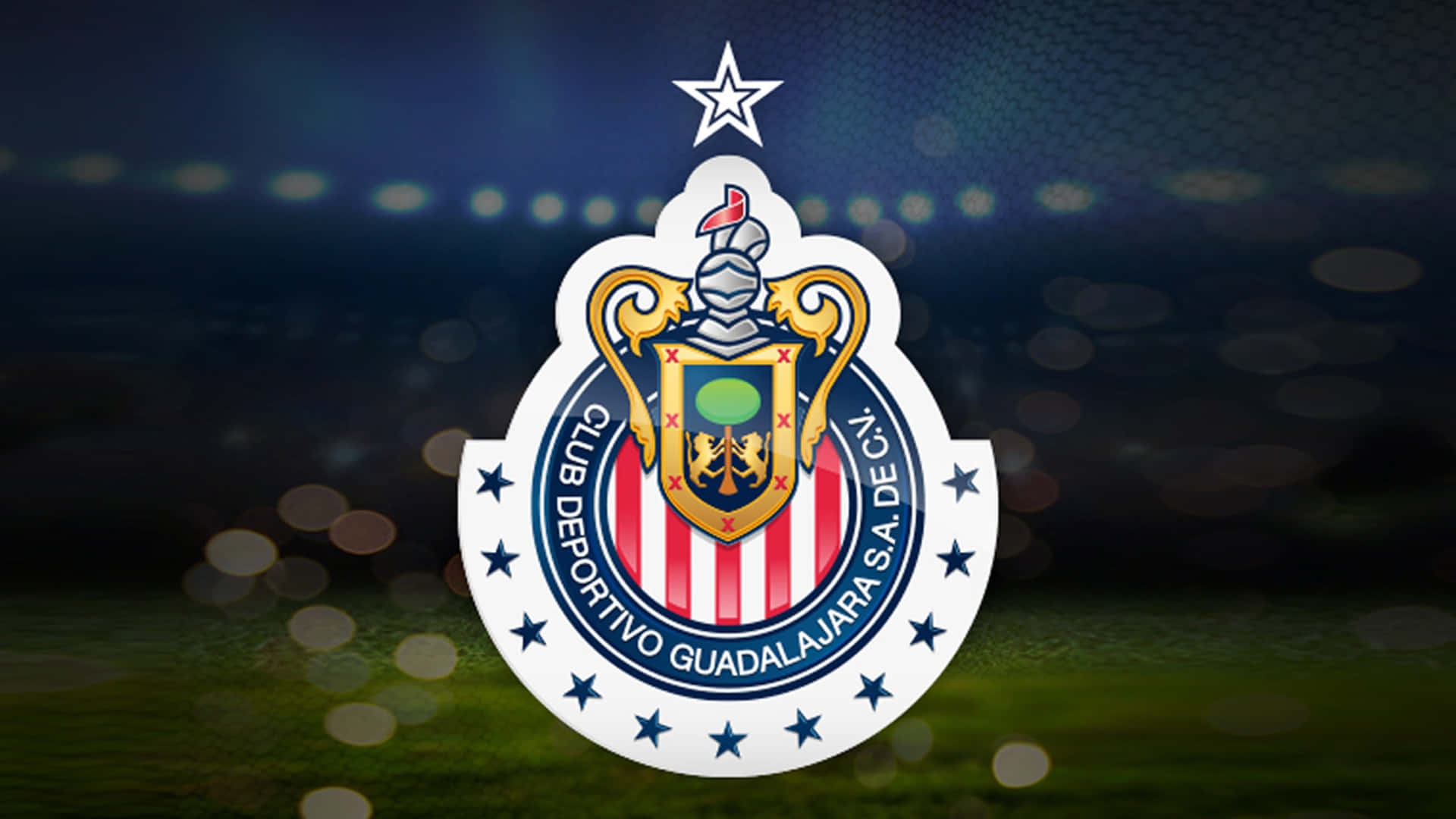 Chivas Guadalajara Club Crest Night Background Wallpaper