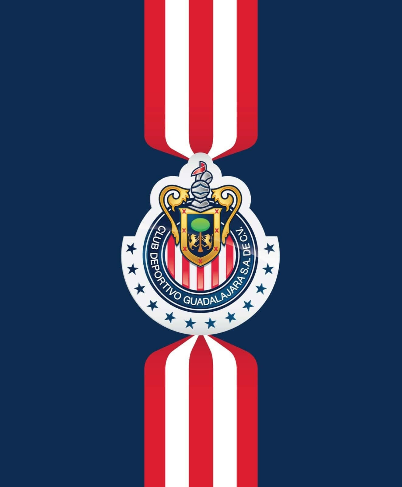 Chivas Guadalajara Logoand Stripes Wallpaper