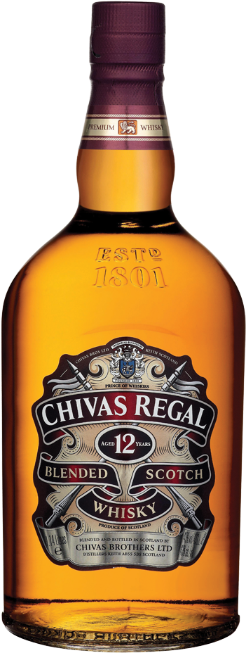 Chivas Regal12 Year Old Scotch Whisky Bottle PNG