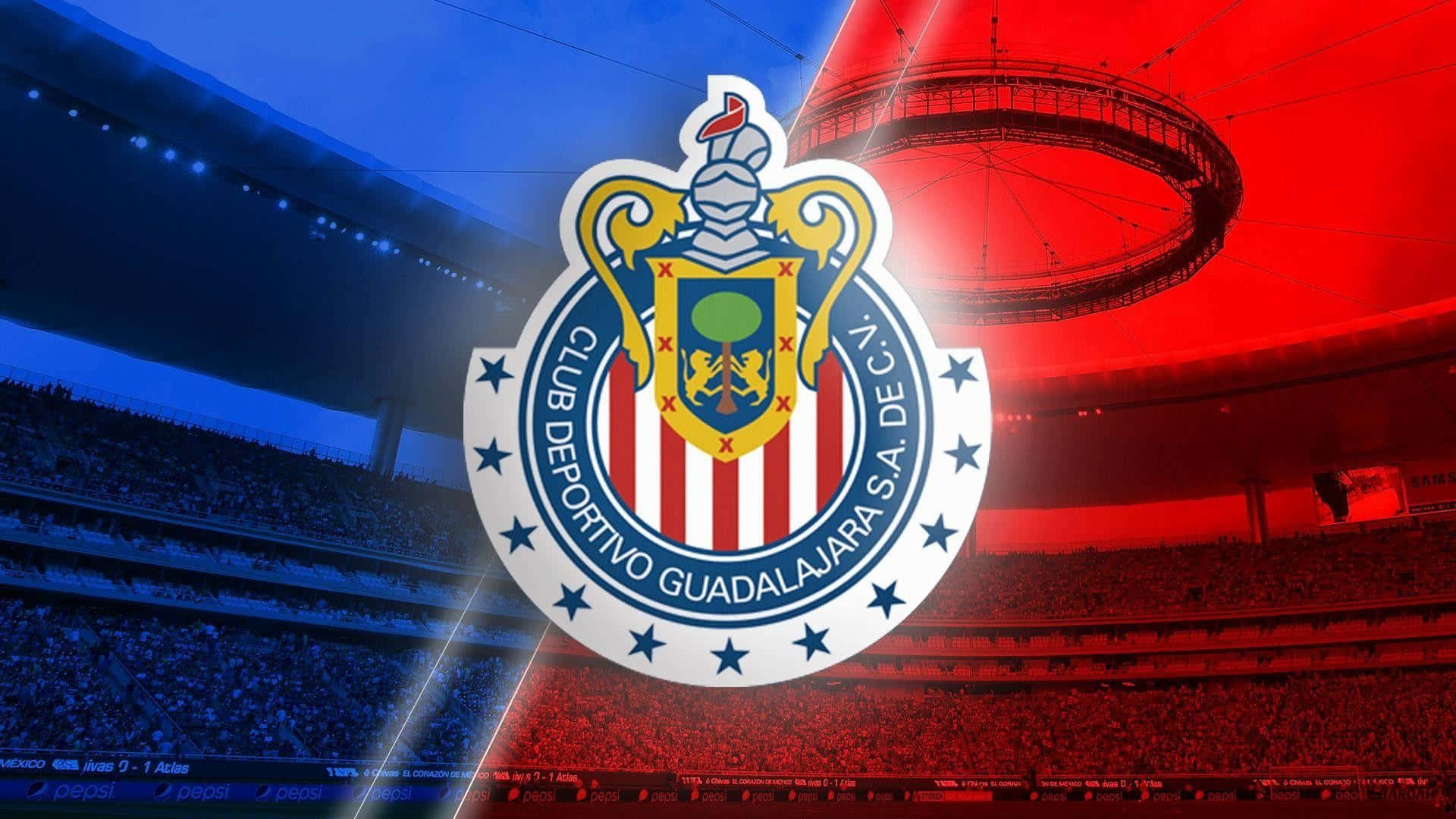 Chivas Soccer Team Emblem Stadium Background Wallpaper