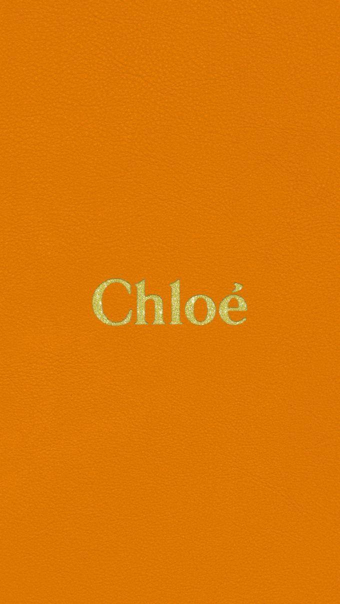 Chloé Logo Orange Backdrop Wallpaper