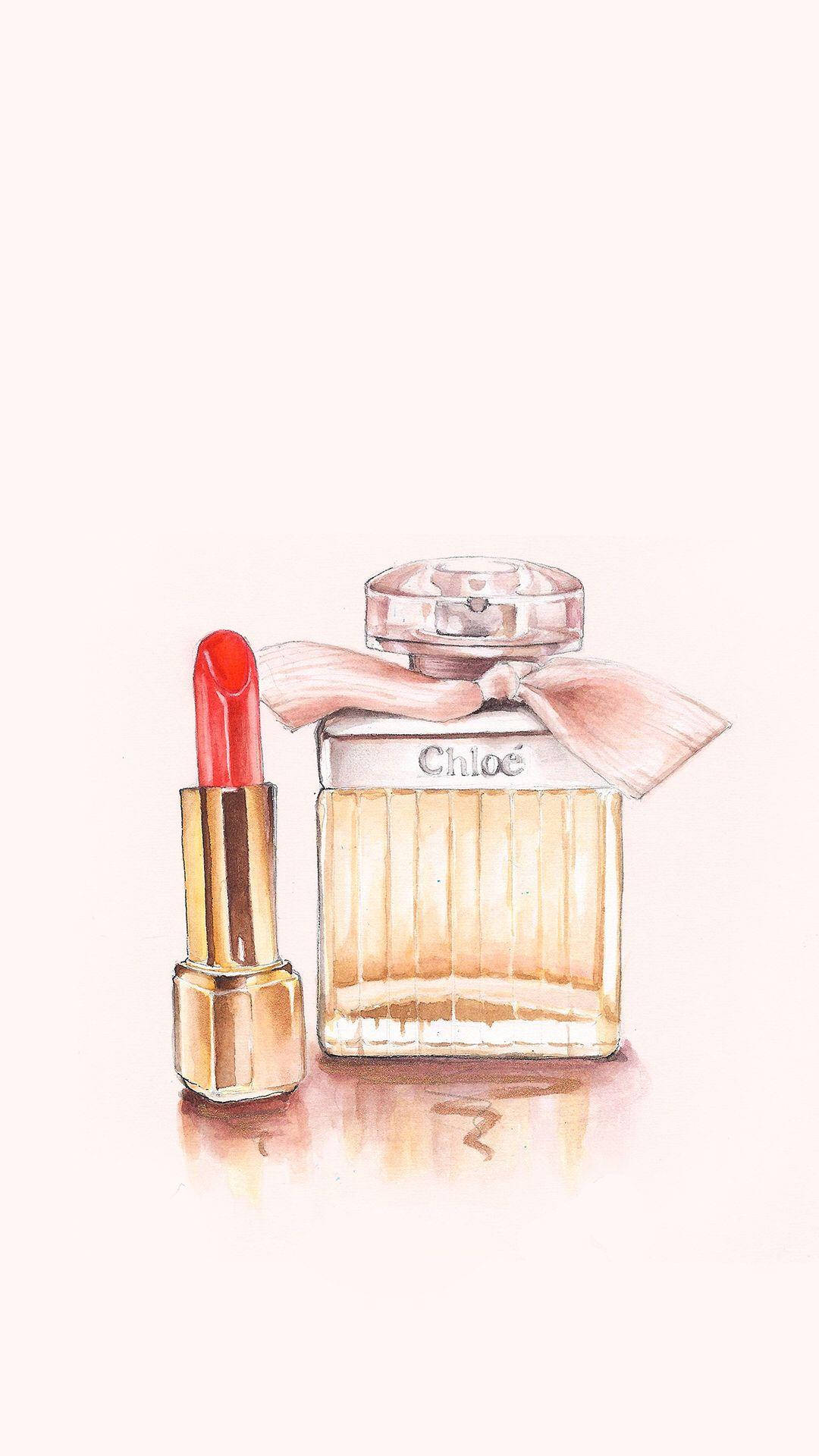 Chloé Parfume og Læbestift Tapet Wallpaper