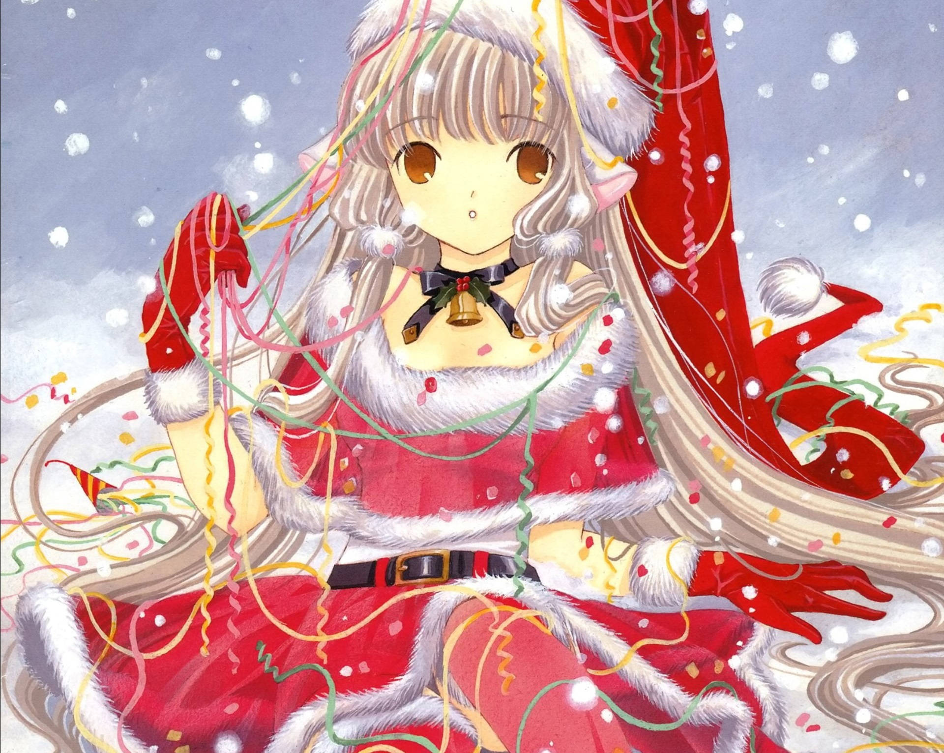 Chobits Chi Christmas Outfit Wallpaper