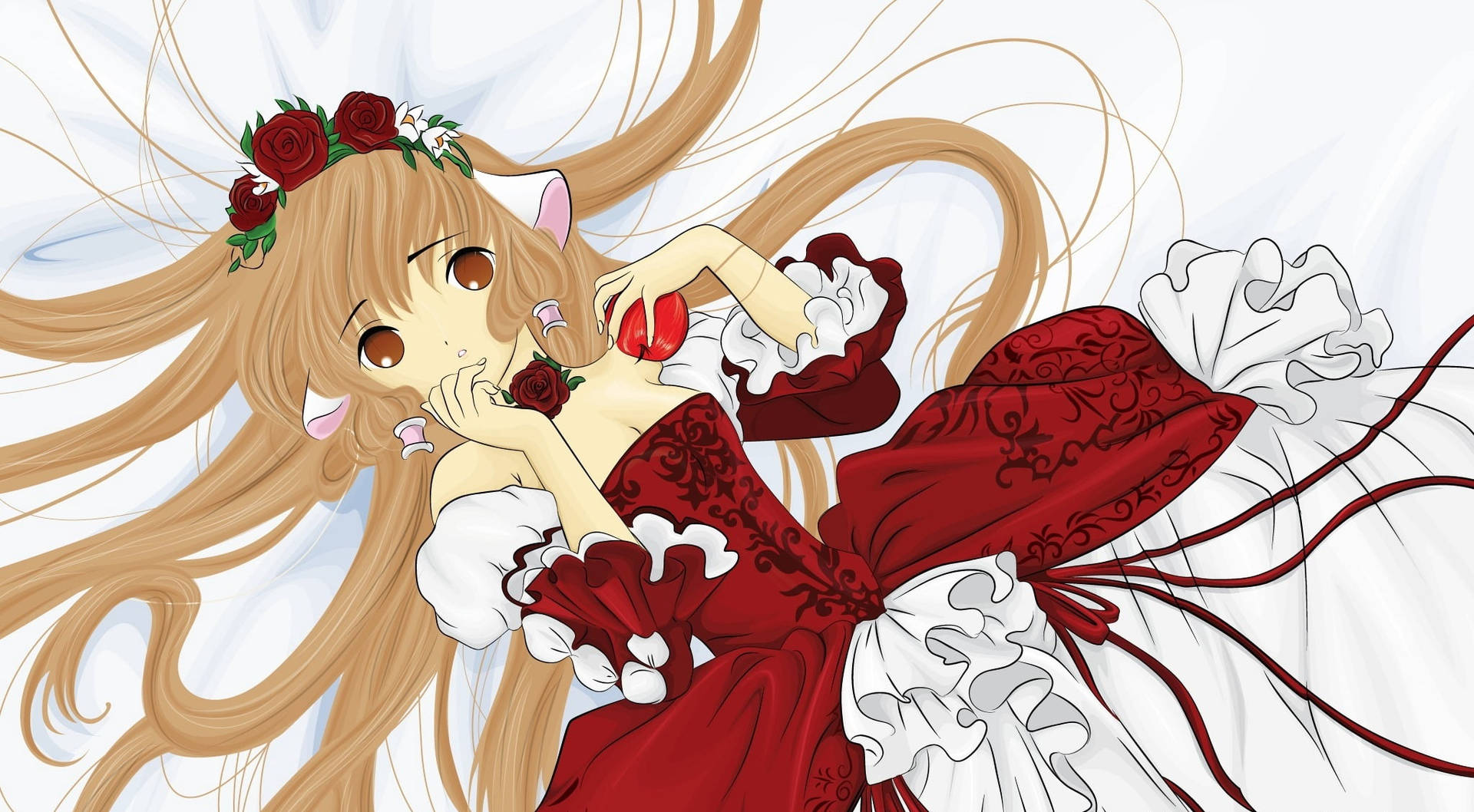 Chobits Chi With Apple Wallpaper