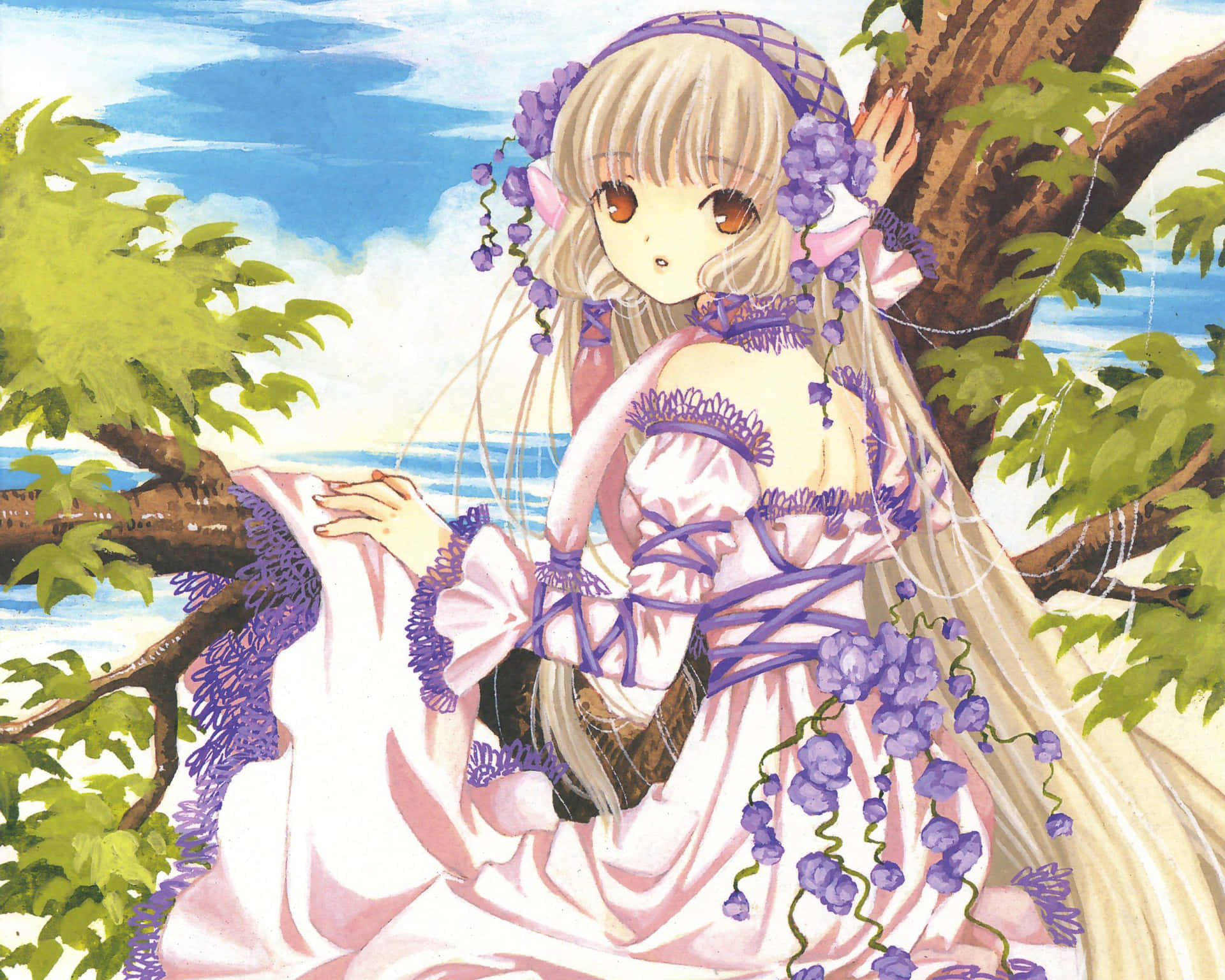 Chobits Chii - A Picture Of Innocence And Curiosity Wallpaper