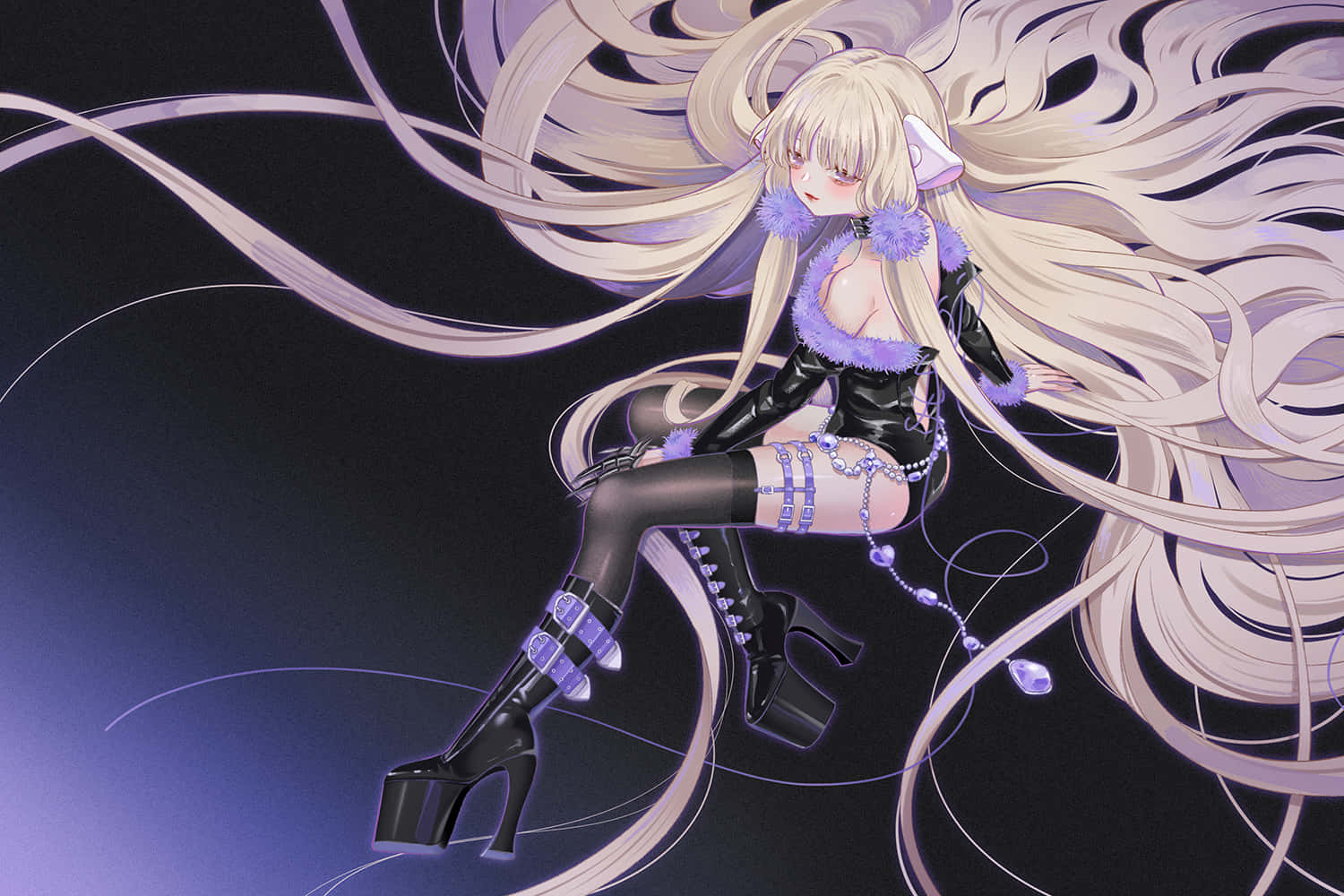 Chobits Freya Elegante Android Illustratie Achtergrond